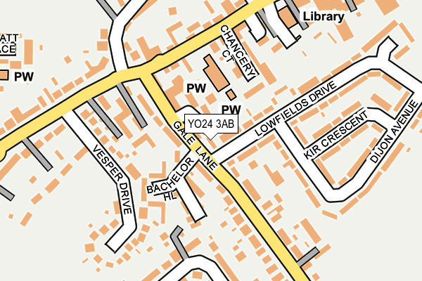 YO24 3AB map - OS OpenMap – Local (Ordnance Survey)