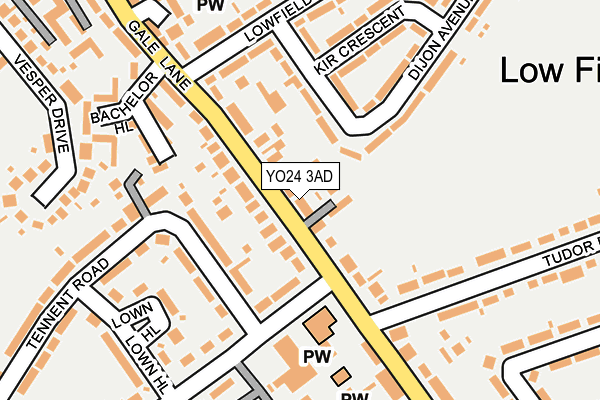 YO24 3AD map - OS OpenMap – Local (Ordnance Survey)