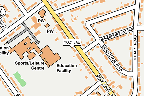 YO24 3AE map - OS OpenMap – Local (Ordnance Survey)