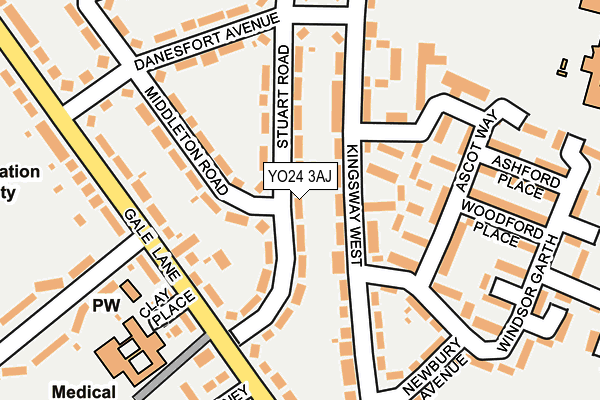 YO24 3AJ map - OS OpenMap – Local (Ordnance Survey)