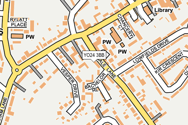 YO24 3BB map - OS OpenMap – Local (Ordnance Survey)