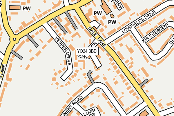 YO24 3BD map - OS OpenMap – Local (Ordnance Survey)