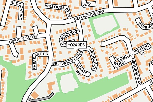 YO24 3DS map - OS OpenMap – Local (Ordnance Survey)