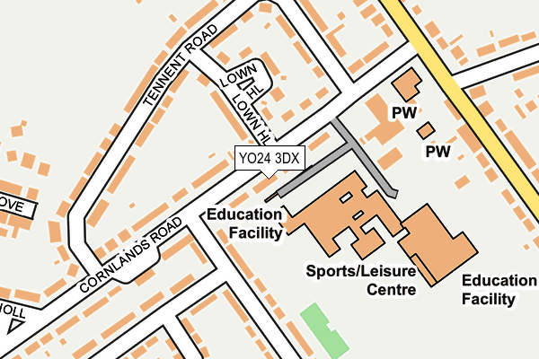 YO24 3DX map - OS OpenMap – Local (Ordnance Survey)