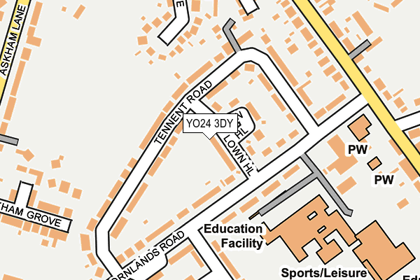 YO24 3DY map - OS OpenMap – Local (Ordnance Survey)