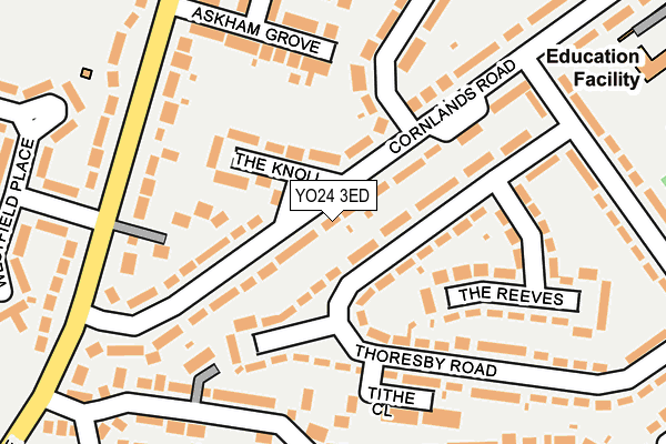 YO24 3ED map - OS OpenMap – Local (Ordnance Survey)