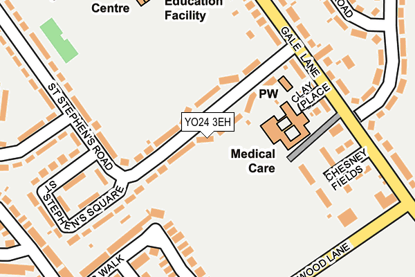 YO24 3EH map - OS OpenMap – Local (Ordnance Survey)