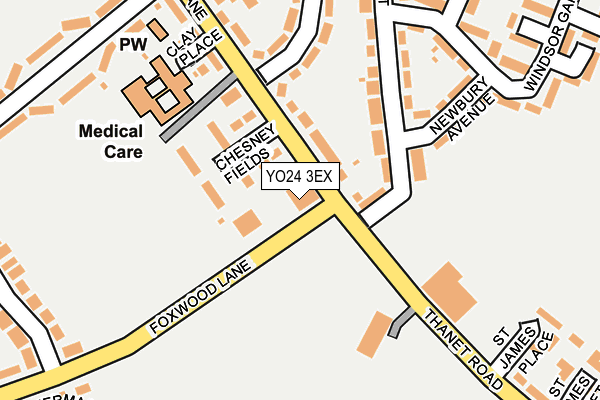 YO24 3EX map - OS OpenMap – Local (Ordnance Survey)