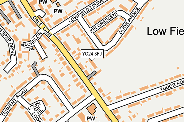 YO24 3FJ map - OS OpenMap – Local (Ordnance Survey)