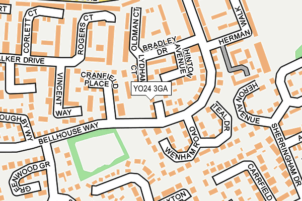 YO24 3GA map - OS OpenMap – Local (Ordnance Survey)
