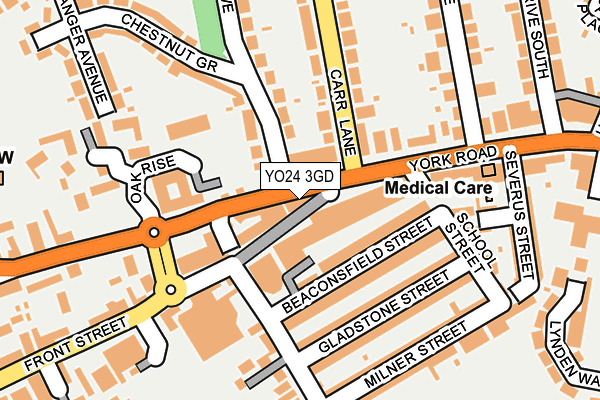 YO24 3GD map - OS OpenMap – Local (Ordnance Survey)