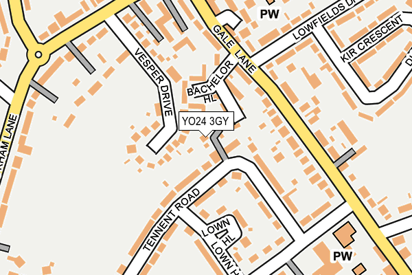 YO24 3GY map - OS OpenMap – Local (Ordnance Survey)