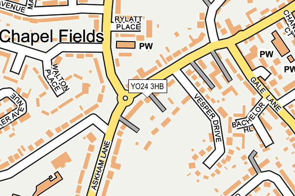 YO24 3HB map - OS OpenMap – Local (Ordnance Survey)