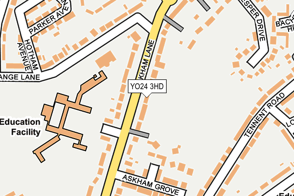 YO24 3HD map - OS OpenMap – Local (Ordnance Survey)