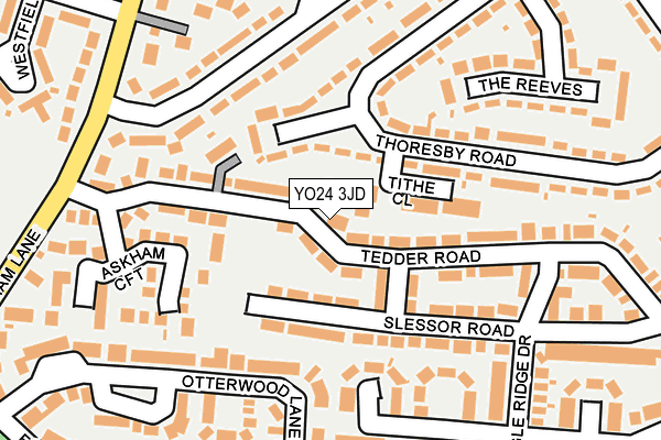 YO24 3JD map - OS OpenMap – Local (Ordnance Survey)
