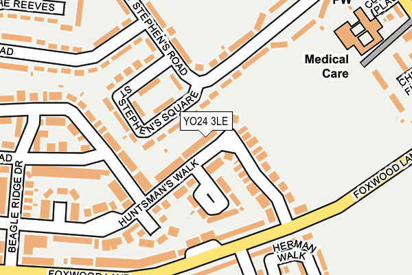 YO24 3LE map - OS OpenMap – Local (Ordnance Survey)