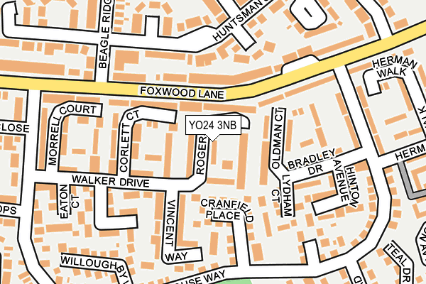 YO24 3NB map - OS OpenMap – Local (Ordnance Survey)