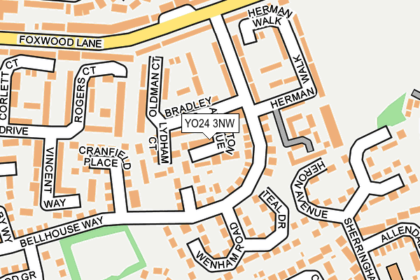 YO24 3NW map - OS OpenMap – Local (Ordnance Survey)