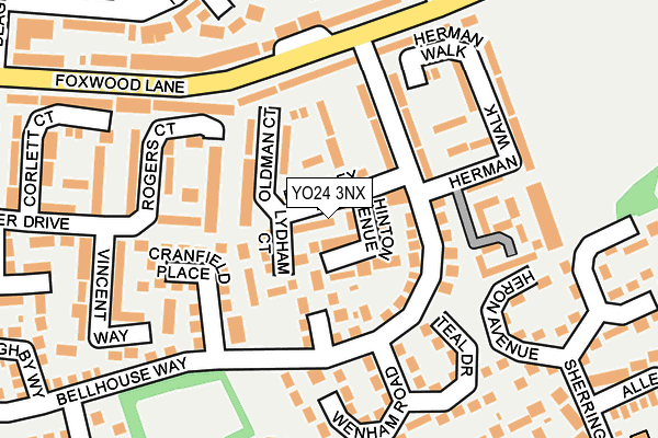 YO24 3NX map - OS OpenMap – Local (Ordnance Survey)