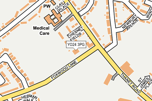 YO24 3PG map - OS OpenMap – Local (Ordnance Survey)