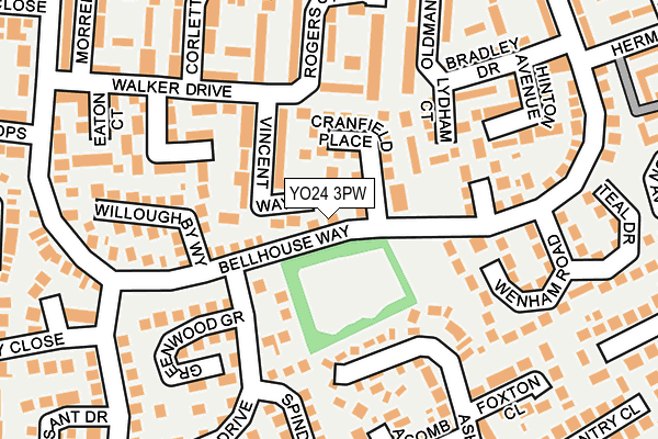 YO24 3PW map - OS OpenMap – Local (Ordnance Survey)
