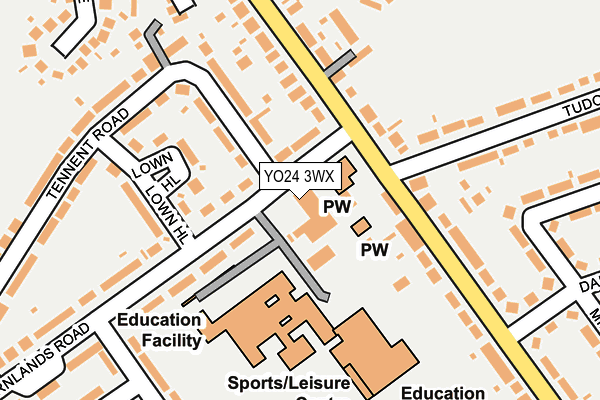 YO24 3WX map - OS OpenMap – Local (Ordnance Survey)