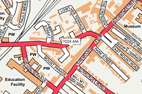 YO24 4AA map - OS OpenMap – Local (Ordnance Survey)