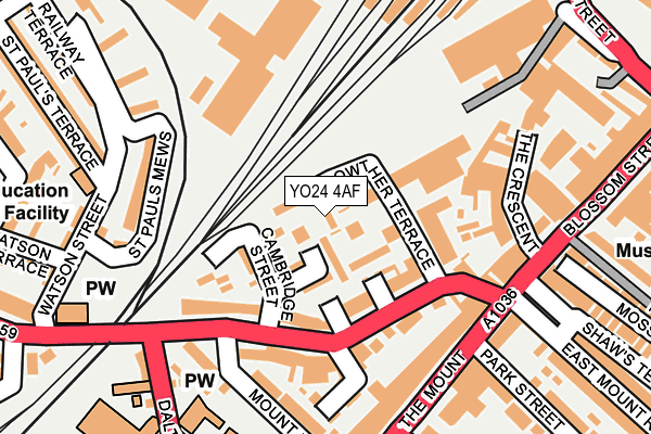 YO24 4AF map - OS OpenMap – Local (Ordnance Survey)