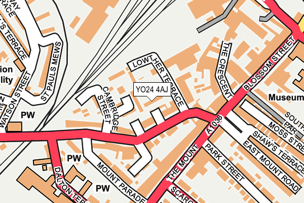 YO24 4AJ map - OS OpenMap – Local (Ordnance Survey)