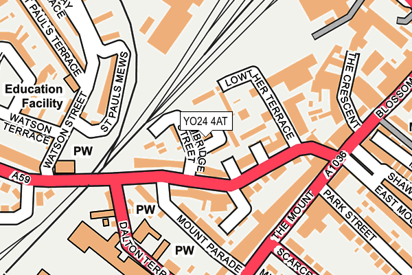 YO24 4AT map - OS OpenMap – Local (Ordnance Survey)
