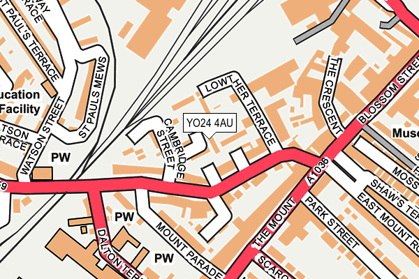 YO24 4AU map - OS OpenMap – Local (Ordnance Survey)