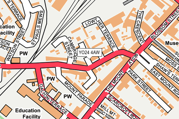 YO24 4AW map - OS OpenMap – Local (Ordnance Survey)