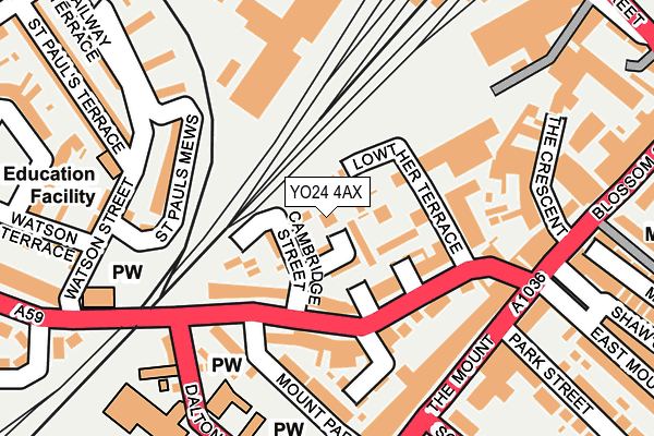 YO24 4AX map - OS OpenMap – Local (Ordnance Survey)