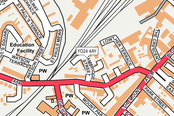 YO24 4AY map - OS OpenMap – Local (Ordnance Survey)