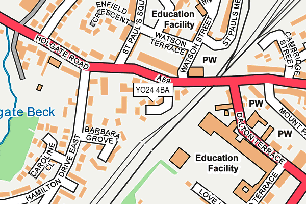 YO24 4BA map - OS OpenMap – Local (Ordnance Survey)