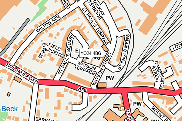 YO24 4BG map - OS OpenMap – Local (Ordnance Survey)