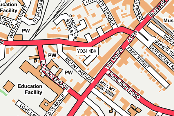 YO24 4BX map - OS OpenMap – Local (Ordnance Survey)