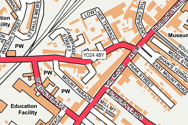 YO24 4BY map - OS OpenMap – Local (Ordnance Survey)