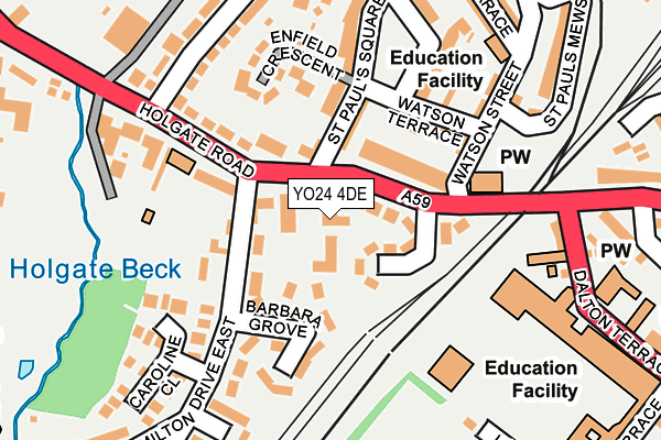 YO24 4DE map - OS OpenMap – Local (Ordnance Survey)