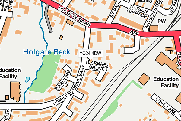 YO24 4DW map - OS OpenMap – Local (Ordnance Survey)