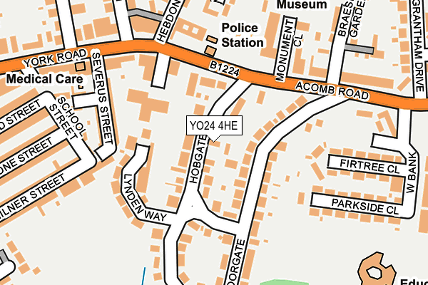 YO24 4HE map - OS OpenMap – Local (Ordnance Survey)