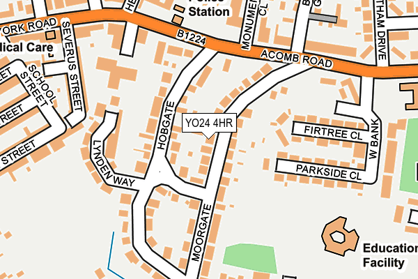 YO24 4HR map - OS OpenMap – Local (Ordnance Survey)