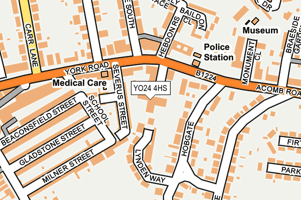 YO24 4HS map - OS OpenMap – Local (Ordnance Survey)