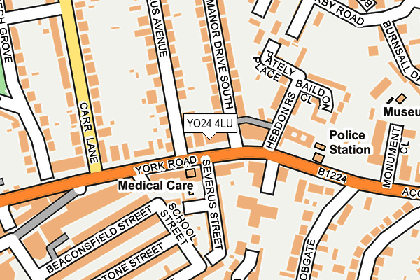 YO24 4LU map - OS OpenMap – Local (Ordnance Survey)