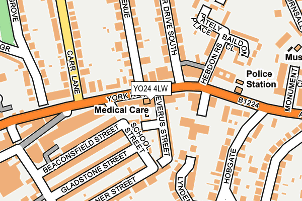 YO24 4LW map - OS OpenMap – Local (Ordnance Survey)