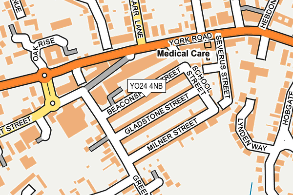 YO24 4NB map - OS OpenMap – Local (Ordnance Survey)