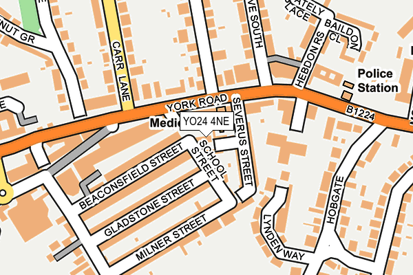 YO24 4NE map - OS OpenMap – Local (Ordnance Survey)