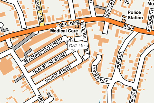 YO24 4NF map - OS OpenMap – Local (Ordnance Survey)