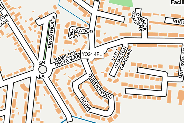 YO24 4PL map - OS OpenMap – Local (Ordnance Survey)