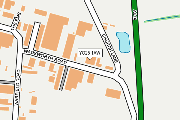 YO25 1AW map - OS OpenMap – Local (Ordnance Survey)